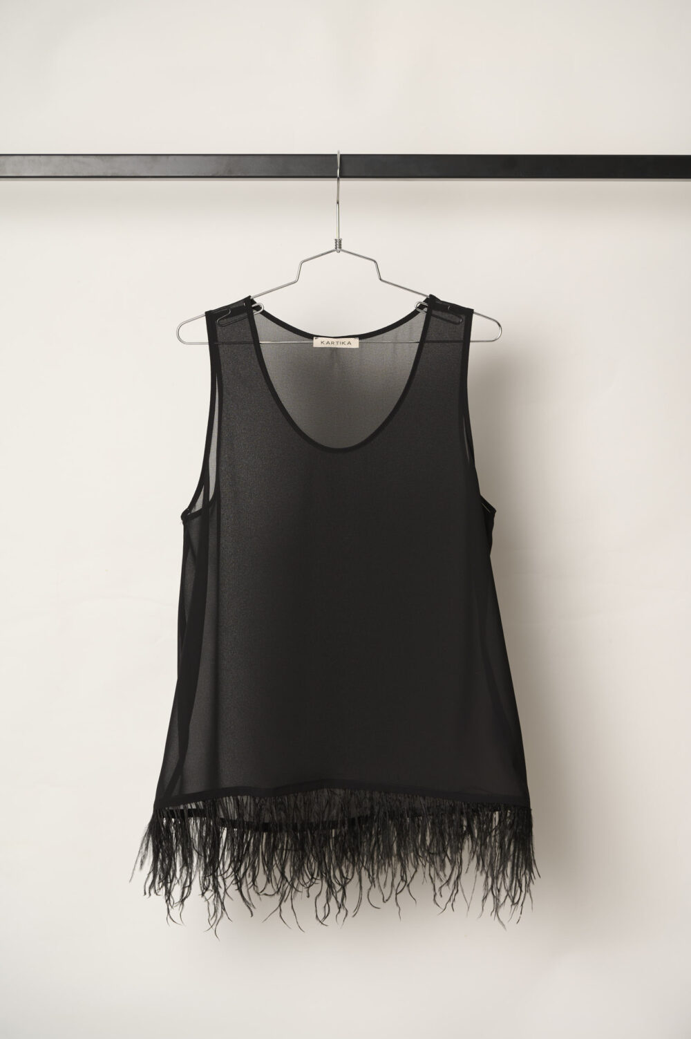 Top in Organza con piume – Kartika